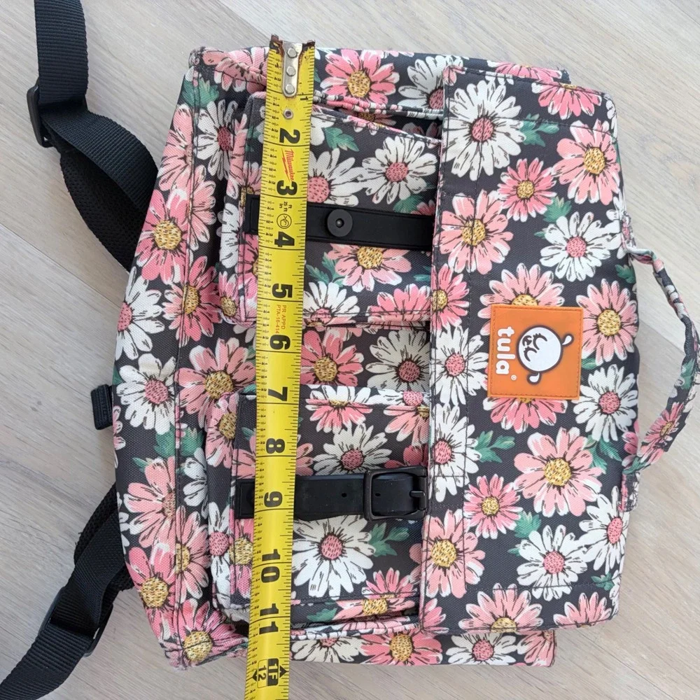 Tula Kids Backpack Pink White Daisy Floral Canvas School Bag